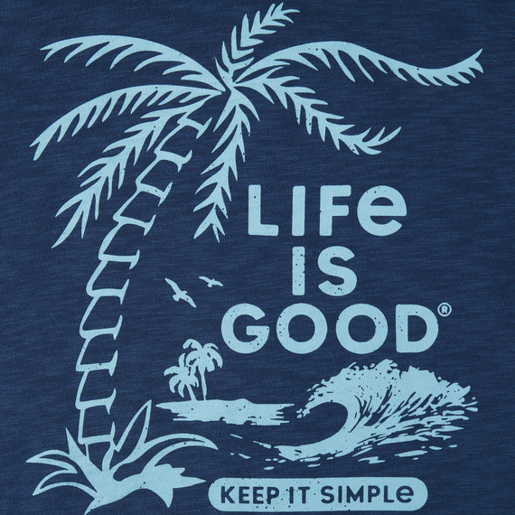 Life is Good Men's Textured Slub Hoodie - Keep It Simple Palms