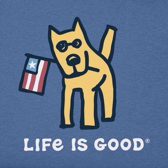 Life is Good Men's Vintage Crusher Tee - Rocket American Flag