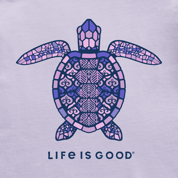 Life is Good Women's High-Low Crusher Tank - Mandala Turtle