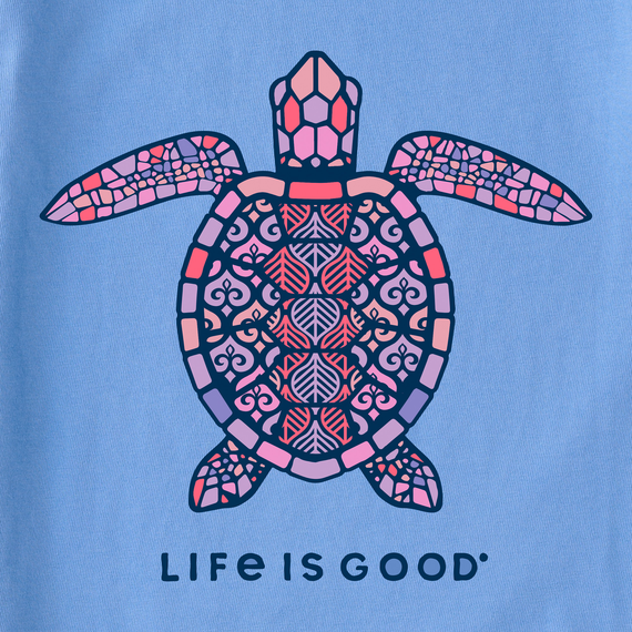 Life is Good Women's Crusher Tee - Mandala Turtle