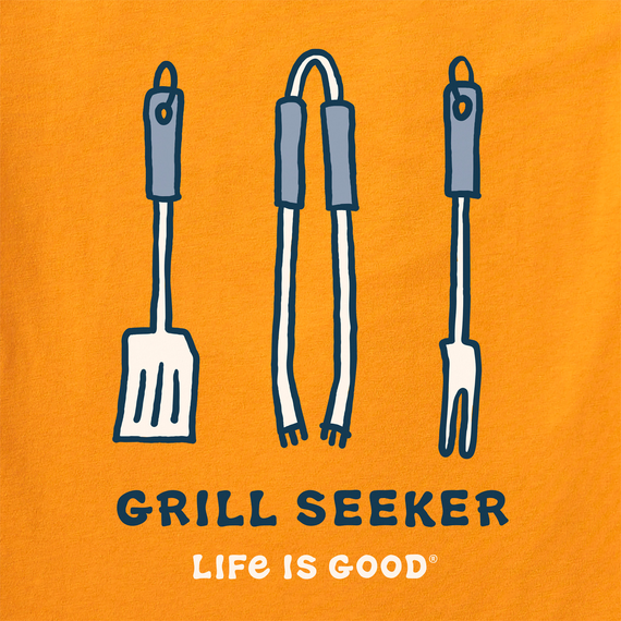 Life is Good Men's Long Sleeve Crusher Tee - Grill Seeker