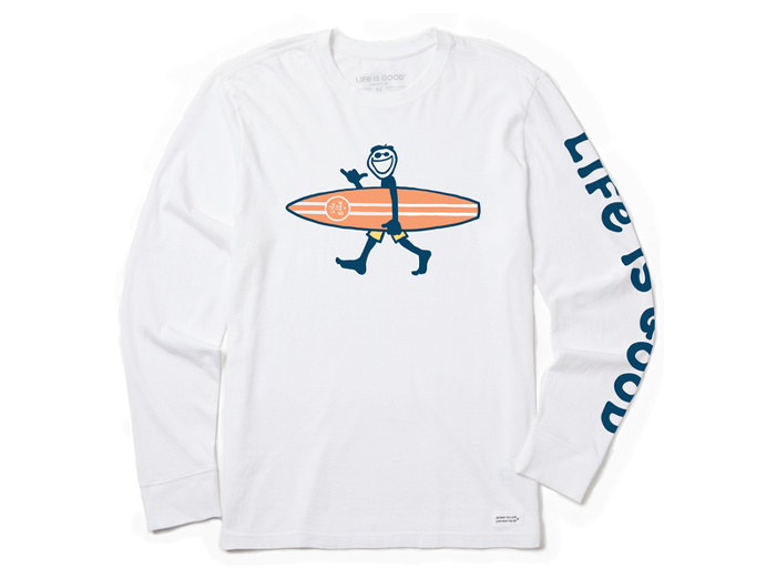 Life is Good Men's Long Sleeve Vintage Crusher Tee - Jake Walk Surf