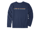Life is Good Men's Long Sleeve Crusher Tee - LIG Sunset on the Water