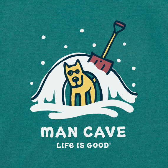Life is Good Men's Long Sleeve Crusher Tee - Rocket Man Cave