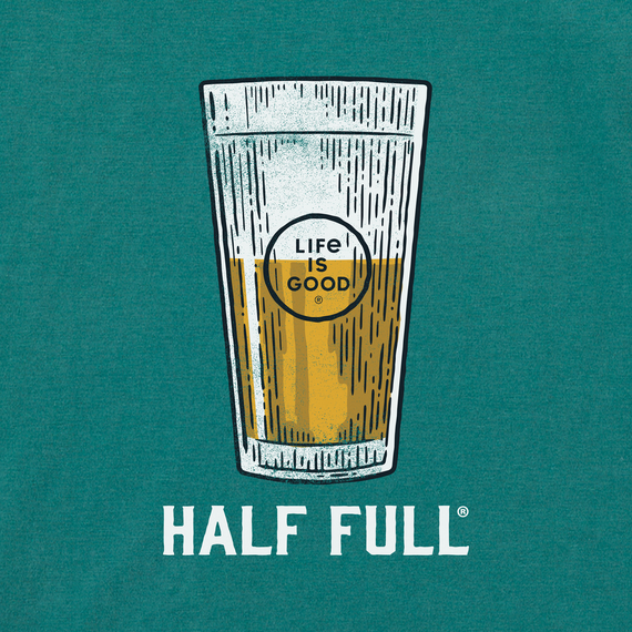 Life is Good Men's Long Sleeve Crusher Lite - Half Full Beer