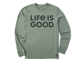 Life is Good Men's Long Sleeve Crusher Lite - LIG Wordmark Stack