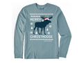 Life is Good Men's Long Sleeve Crusher Lite - Ugly Sweater Merry Christmoose