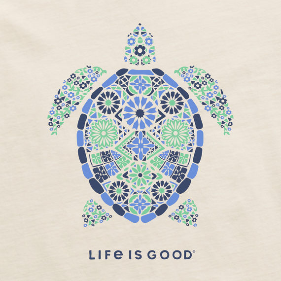 Life is Good Women's Lightweight Sleep Tee - Turtle Mosaic