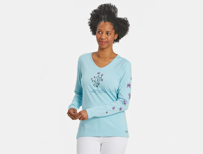Life is Good Women's Long Sleeve Crusher Vee - Simplicity Is the Ultimate Sophistication