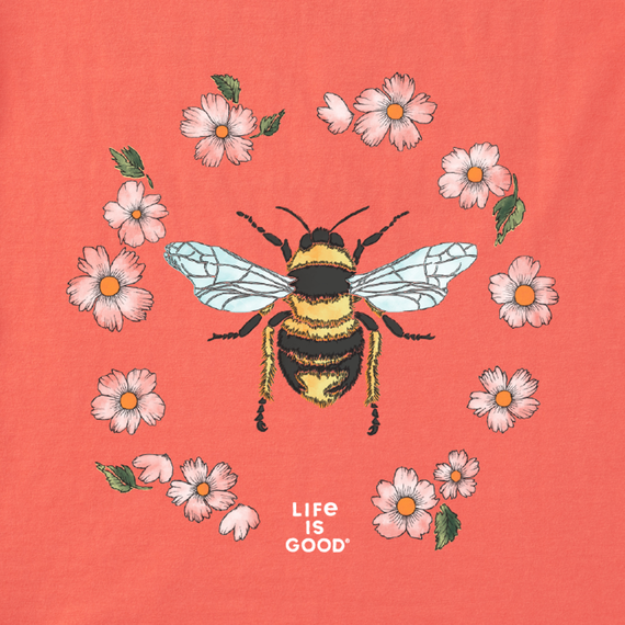Life is Good Women's Long Sleeve Crusher Vee - Flowerbee