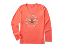 Life is Good Women's Long Sleeve Crusher Vee - Flowerbee