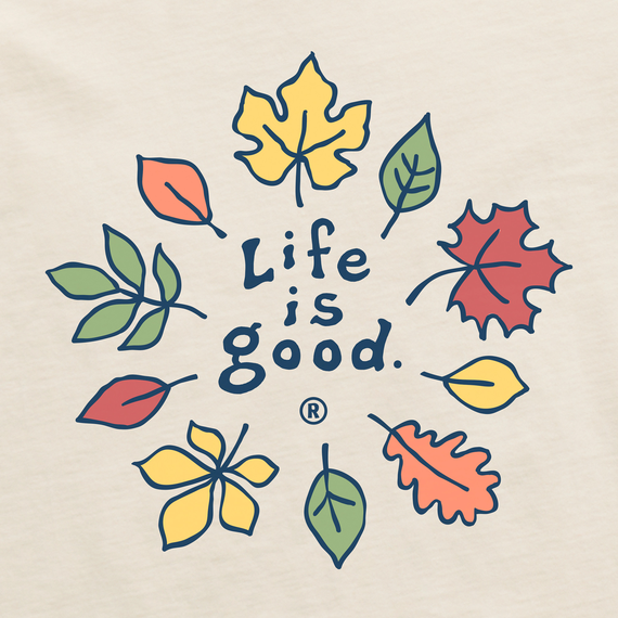 Life is Good Women's Long Sleeve Crusher Vee - Fall Leaves