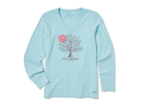 Life is Good Women's Long Sleeve Crusher Vee - Stay Positive Tree