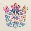 Life is Good Women's Long Sleeve Crusher Tee - Butterfly Garden