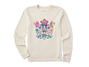 Life is Good Women's Long Sleeve Crusher Tee - Butterfly Garden