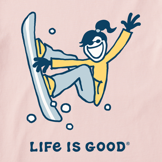 Life is Good Women's Long Sleeve Crusher Tee - Jackie Snowboard