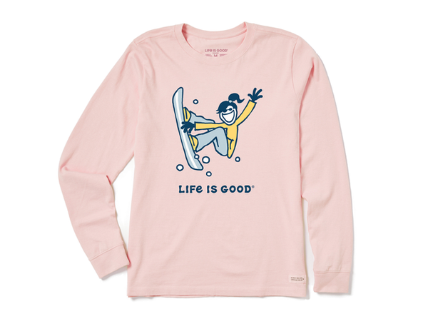 Life is Good Women's Long Sleeve Crusher Tee - Jackie Snowboard - FINA