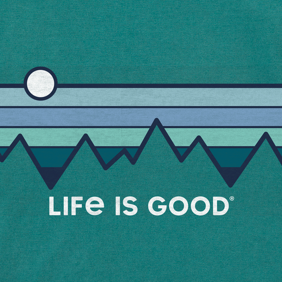 Life is Good Women's Long Sleeve Crusher Lite - Retro Mountain Stripe