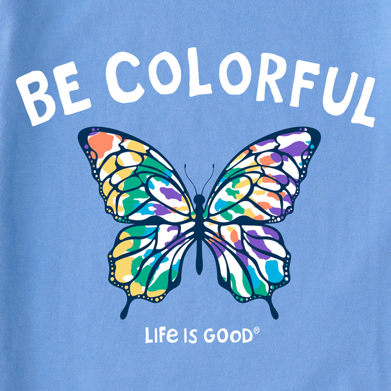 Life is Good Kids' Crusher Tee - Be Colorful Tie Dye Butterfly