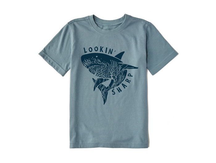 Life is Good Kids' Crusher Tee - Lookin Sharp Shark