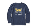 Life is Good Kid's Long Sleeve Crusher Tee - Rocket Holiday Lights