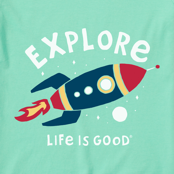 Life is Good Toddler Long Sleeve Crusher Tee - Explore Rocket
