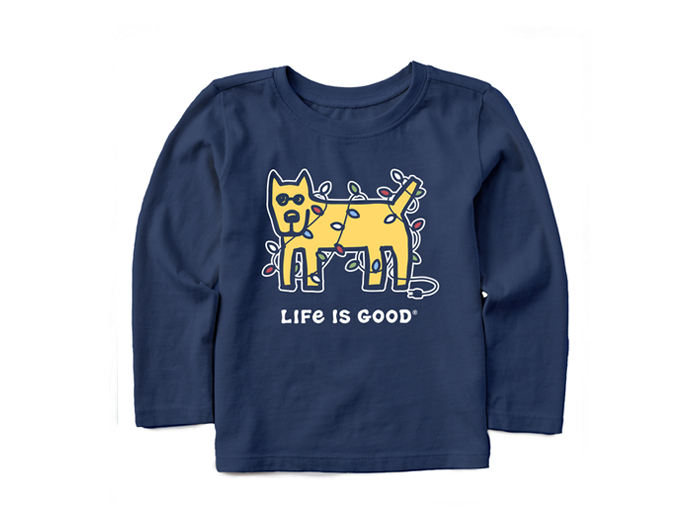 Life is Good Toddler Long Sleeve Crusher Tee - Rocket Holiday Lights