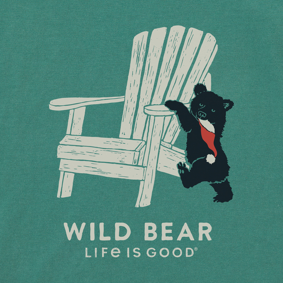Life is Good Toddler Long Sleeve Crusher Tee - Holiday Adirondack Wild Bear