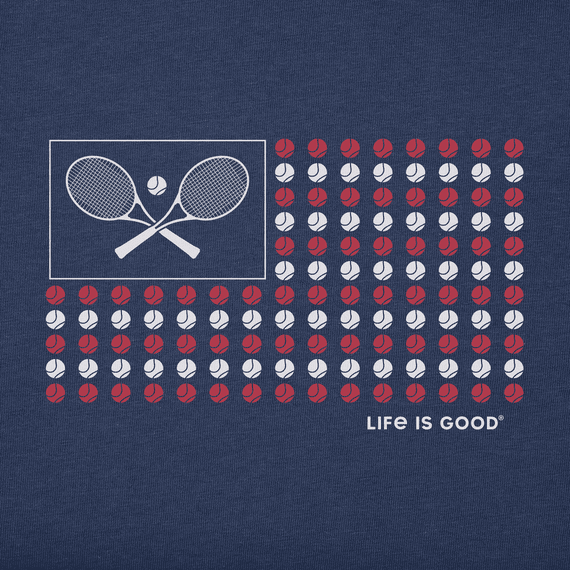 Life is Good Men's Crusher Tee - Tennis Flag