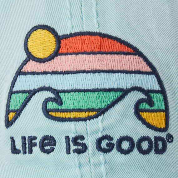 Life is Good Sunwashed Chill Cap - Retro Wave Stripe