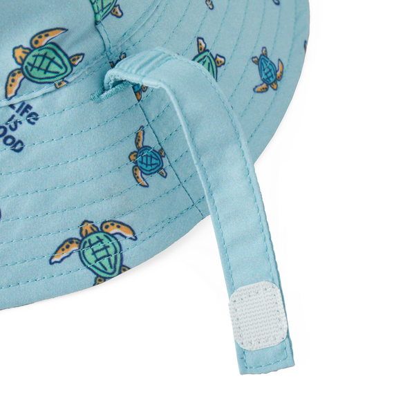 Life is Good Baby Made in the Shade Bucket Hat - Vintage Turtle Pattern