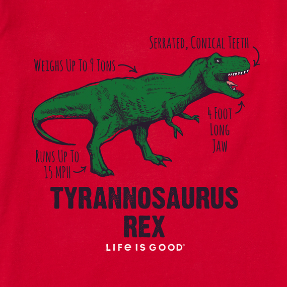 Life is Good Kid's Long Sleeve Crusher Tee - Tyrannosaurus Rex