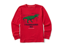 Life is Good Kid's Long Sleeve Crusher Tee - Tyrannosaurus Rex