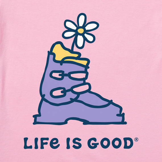 Life is Good Women's Long Sleeve Crusher Vee - Flower Ski Boot
