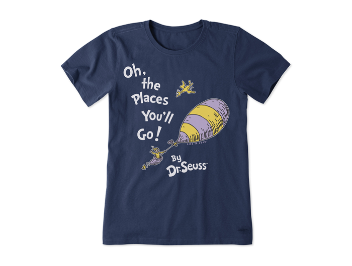 Life is Good x Dr. Seuss Women's Crusher Tee - Oh the Places Balloon