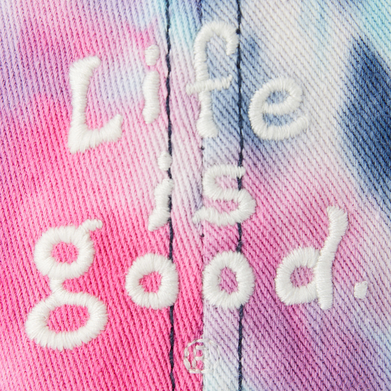 Life is Good Chill Cap - LIG Vintage Tie Dye Wordmark Stacked