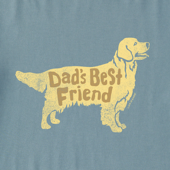 Life is Good Men's Crusher Tee - Dad's Best Friend Golden Retriever