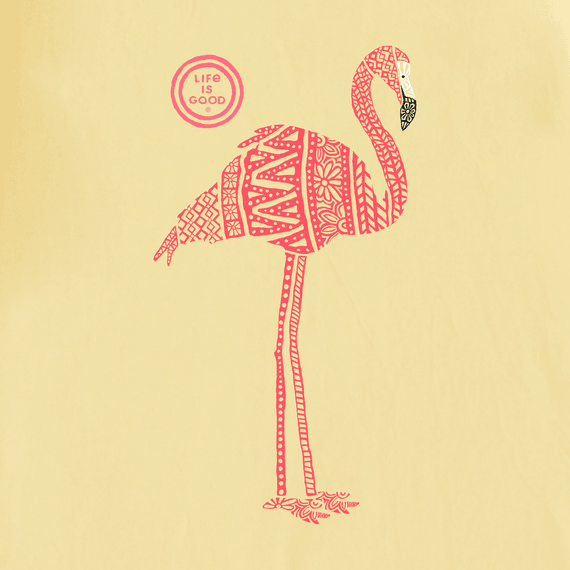 Life is Good Women's Crusher Tee - Tribal Flamingo