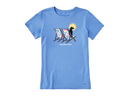 Life is Good Women's Crusher Tee - Tie Dye Beach Chairs Dog