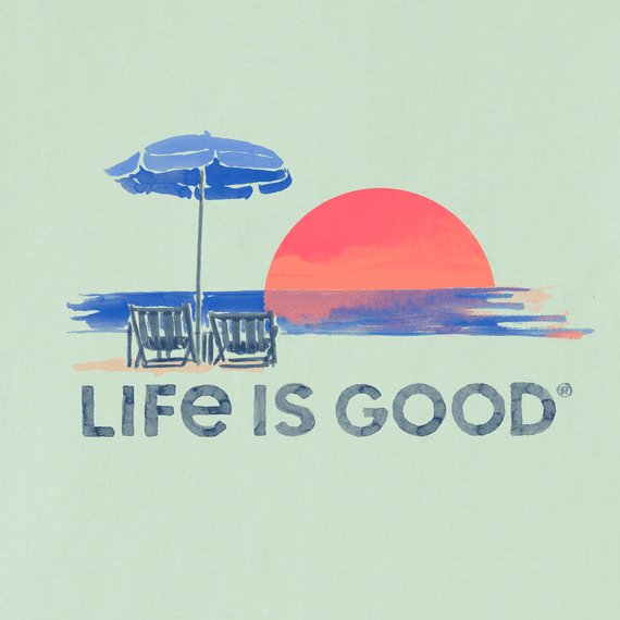 Life is Good Women's Crusher Tee - Sunset Watercolor