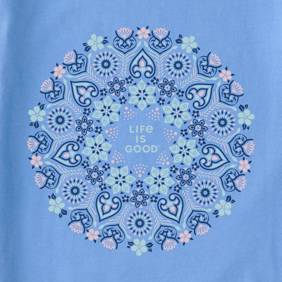 Life is Good Women's Crusher Tee - Wildflower Primal Mandala