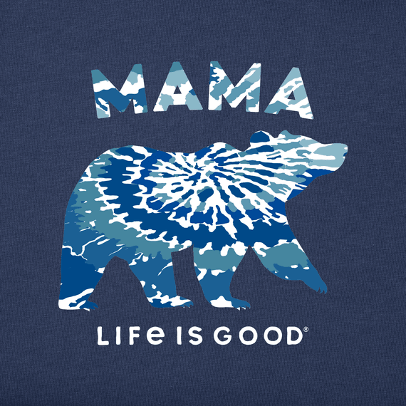 Life is Good Women's Crusher Vee - Tie Dye Mama Bear