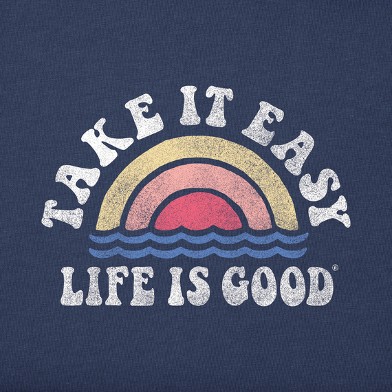Life is Good Women's Crusher Lite Tee - Take It Easy Rainbow Waves