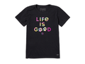 Life is Good Women's Crusher Lite Tee - Tie Dye LIG Paw Print
