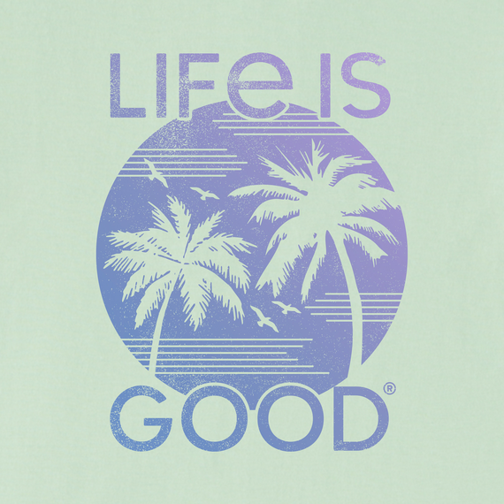 Life is Good Women's Long Sleeve Crusher Lite - Retro Palms