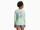Life is Good Women's Long Sleeve Crusher Lite - Retro Palms