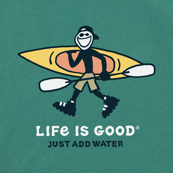 Life is Good Men's Crusher Tee - Jake Just Add Water Kayak