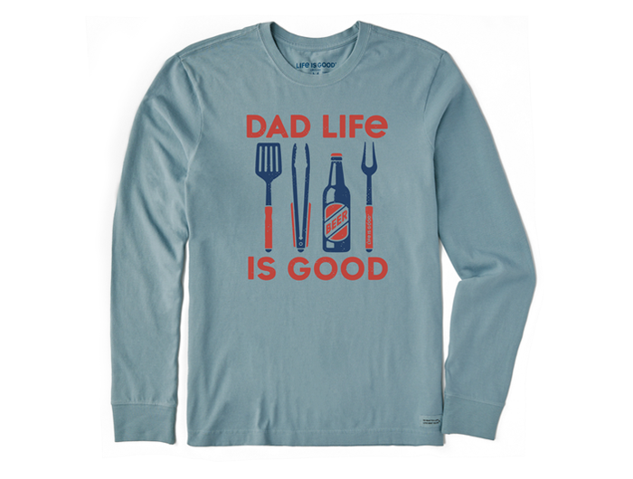Life is Good Men's Long Sleeve Crusher Tee - Dad LIG Grilling