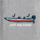 Life is Good Men's Crusher Lite Tee - Just Add Water Bass Boat
