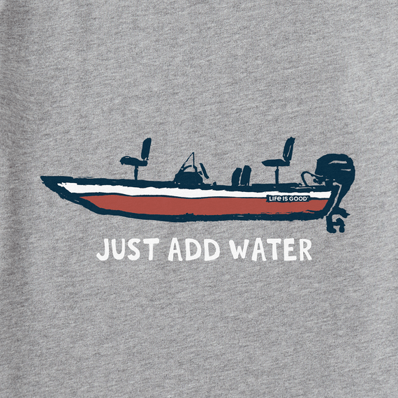 Life is Good Men's Crusher Lite Tee - Just Add Water Bass Boat